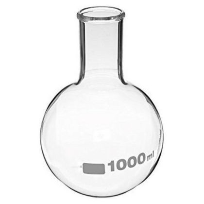 Boiling Flask Round Bottom Flat Bottom Borosilicate Glass 1000ml