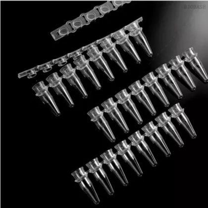 Disposable Transparent 8-strip PCR Tube Flat Cap 0.1ml/0.2ml PCR Tube With Cover