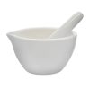 Porcelain Mortar & Pestle Set, 9oz - Heavy Duty Pattern - Unglazed Grinding Surface