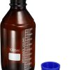 Reagent Glass Bottle Screw Cap Graduated Amber 1000ml