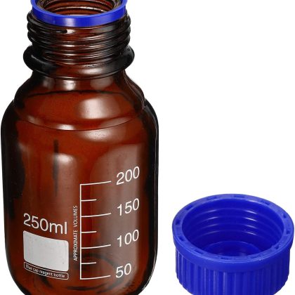Reagent Glass Bottle Screw Cap Graduated Amber 250ml
