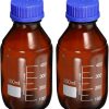 Reagent Glass Bottle Screw Cap Graduated Amber 500ml
