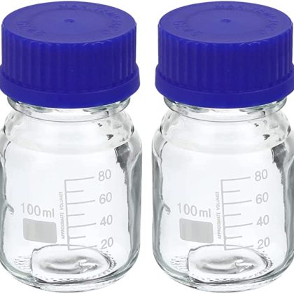Reagent Glass Bottle Screw Cap Graduated Clear 100ml
