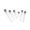 Scientific Clear Glass Test Tube Round Bottom Flat Bottom with Screw Cap